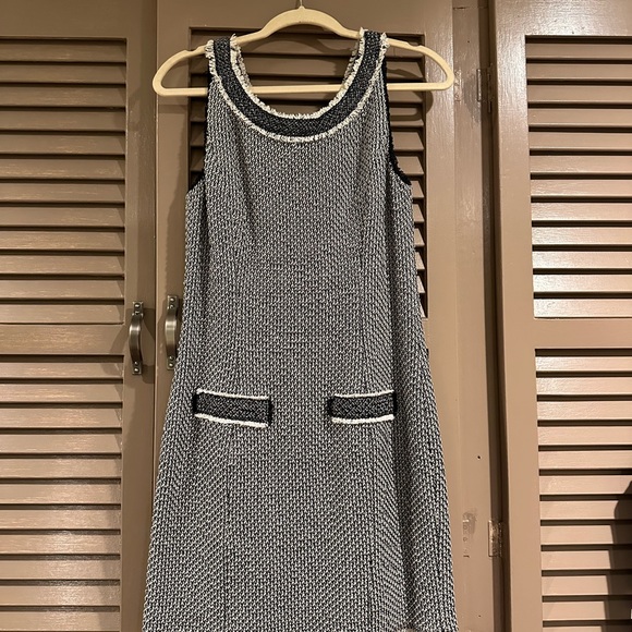 Bailey 44 Black & White Sleeveless Tweed dress Size 8 - Picture 3 of 12